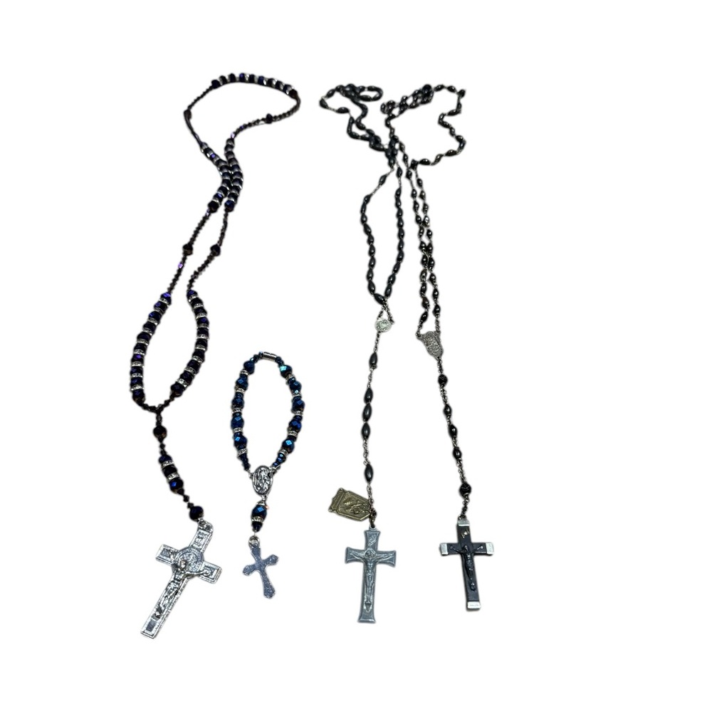 Lot of 1 New Rosary, 1 Religious Bracelet & 2 Vintage Rosaries